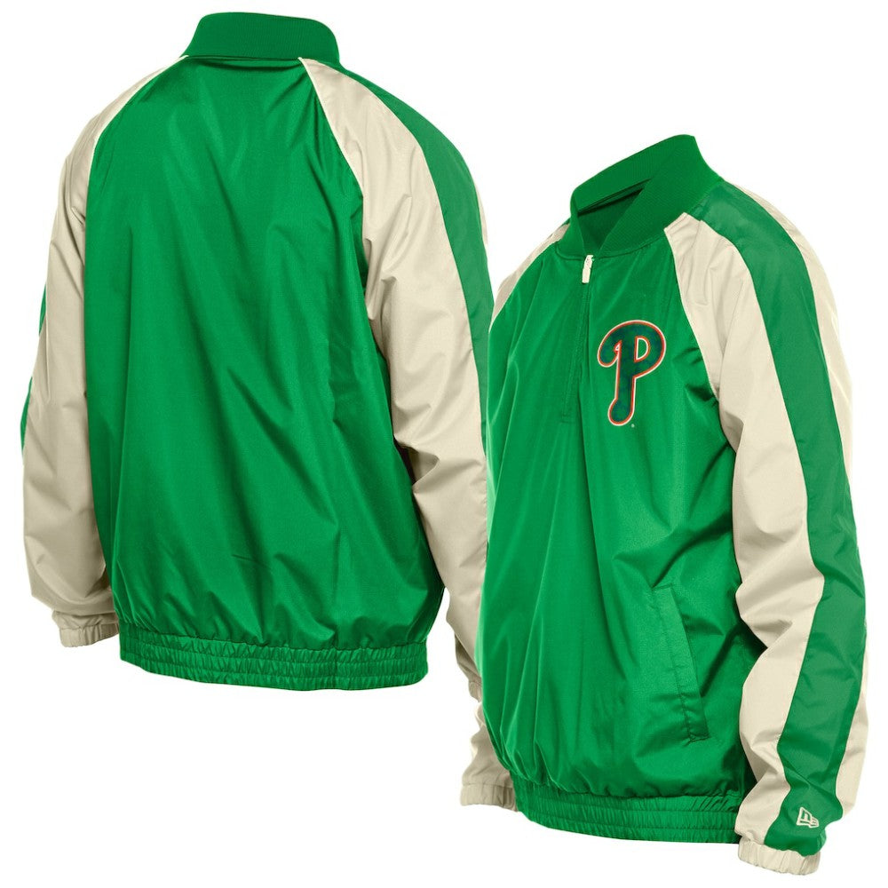 Philadelphia Phillies St. Patrick's Day Ripstop Raglan Quarter-Zip Windbreaker Kelly Green | New Era