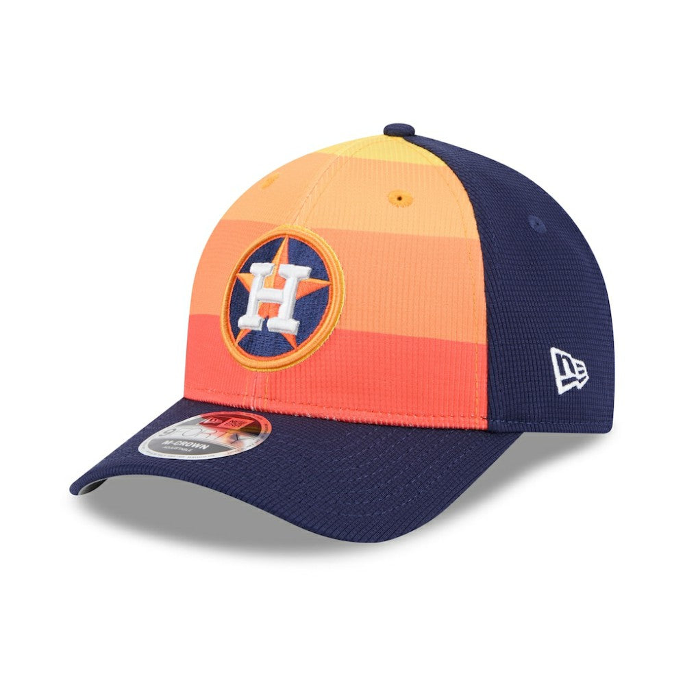 Houston Astros 2025 Batting Practice 9FORTY M-Crown Adjustable Hat Navy/Orange | New Era