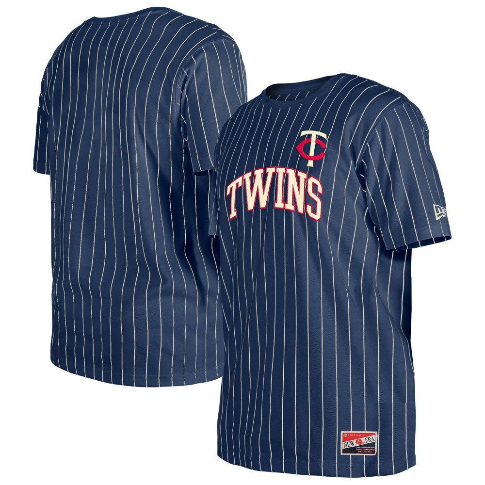 Minnesota Twins Throwback Pinstripe T-Shirt Navy | New Era