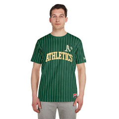 Athletics Throwback Pinstripe T-Shirt Green | New Era