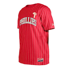 Philadelphia Phillies Throwback Pinstripe T-Shirt Red | New Era