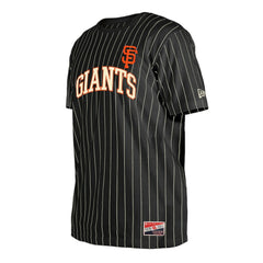 San Francisco Giants Throwback Pinstripe T-Shirt Black | New Era