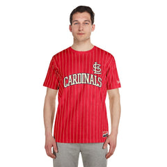 St. Louis Cardinals Throwback Pinstripe T-Shirt Red | New Era