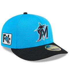 Miami Marlins 2025 Spring Training Low Profile 59FIFTY Fitted Hat Blue/Black | New Era