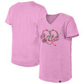Minnesota Wild New Era Girl's Youth Flip Sequin V-Neck T-Shirt Pink