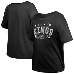 Los Angeles Kings New Era Girl's Youth Flip Sequin T-Shirt Black
