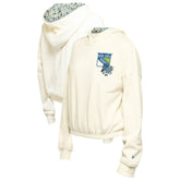 New York Rangers New Era Women's Glam Game Quarter-Zip Cropped Floral Hoodie Pullover Cream