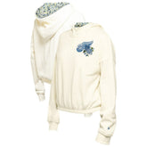 Detroit Red Wings New Era Women's Glam Game Quarter-Zip Cropped Floral Hoodie Pullover Cream