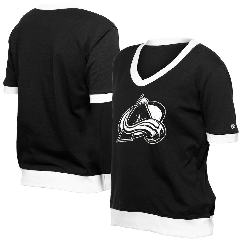 Colorado Avalanche New Era Women's Game Day Rhinestuds T-Shirt Black