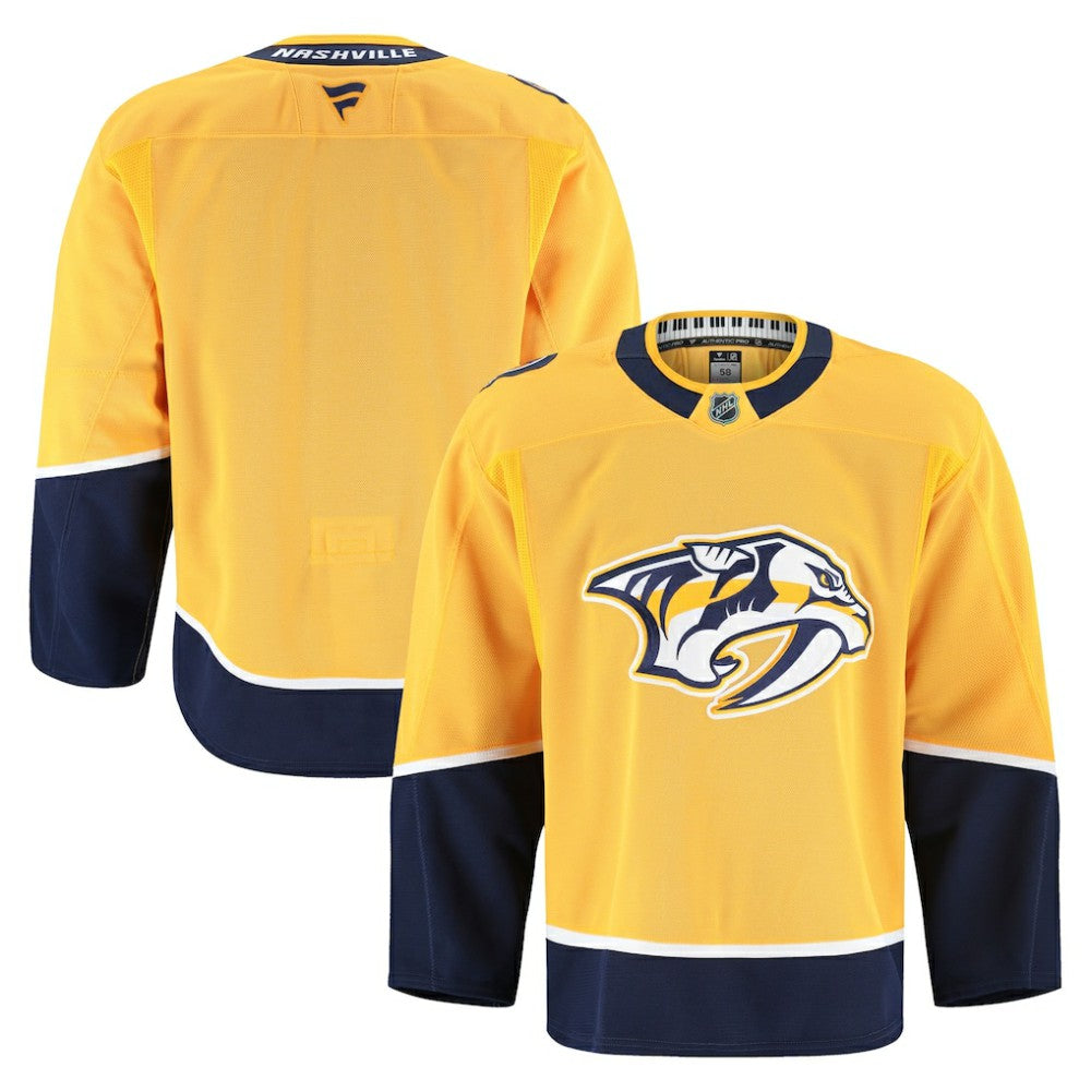 Nashville Predators Fanatics Home Authentic Pro Jersey Yellow
