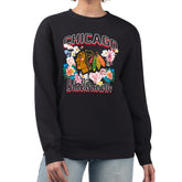 Chicago Blackhawks G-III 4Her by Carl Banks Women's Flower Logo Pullover Sweatshirt Black