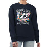 Tampa Bay Lightning G-III 4Her by Carl Banks Women's Flower Logo Pullover Sweatshirt Navy