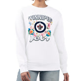 Winnipeg Jets G-III 4Her by Carl Banks Women's Flower Logo Pullover Sweatshirt White