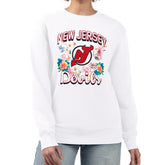 New Jersey Devils G-III 4Her by Carl Banks Women's Flower Logo Pullover Sweatshirt White