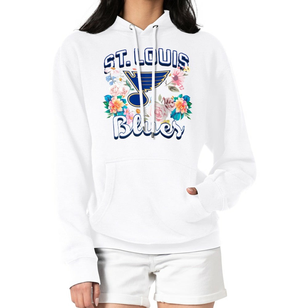 St. Louis Blues G-III 4Her by Carl Banks Women's Flower Logo Pullover Hoodie White