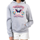 Washington Capitals G-III 4Her by Carl Banks Women's Flower Logo Pullover Hoodie Heather Gray
