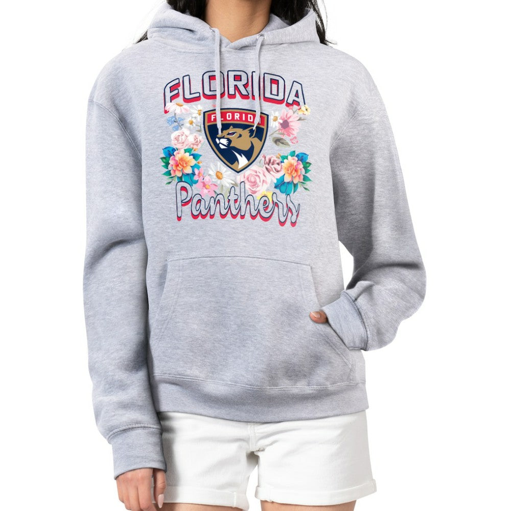 Florida Panthers G-III 4Her by Carl Banks Women's Flower Logo Pullover Hoodie Heather Gray