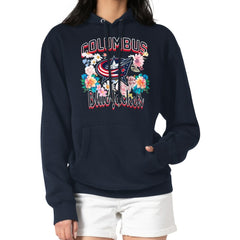 Columbus Blue Jackets G-III 4Her by Carl Banks Women's Flower Logo Pullover Hoodie Navy