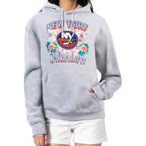 New York Islanders G-III 4Her by Carl Banks Women's Flower Logo Pullover Hoodie Heather Gray