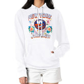 New York Islanders G-III 4Her by Carl Banks Women's Flower Logo Pullover Hoodie White