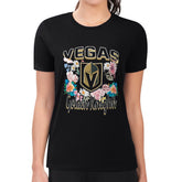 Vegas Golden Knights G-III 4Her by Carl Banks Women's Super-Slim Fit Lightweight Flower Logo T-Shirt Black
