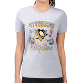 Pittsburgh Penguins G-III 4Her by Carl Banks Women's Super-Slim Fit Lightweight Flower Logo T-Shirt Heather Gray