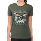 Dallas Stars G-III 4Her by Carl Banks Women's Super-Slim Fit Lightweight Flower Logo T-Shirt Green