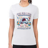 Colorado Avalanche G-III 4Her by Carl Banks Women's Super-Slim Fit Lightweight Flower Logo T-Shirt White