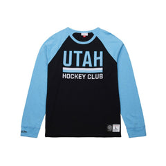 Utah Hockey Club Mitchell & Ness Legendary Slub Long Sleeve Raglan T-Shirt Black/Light Blue
