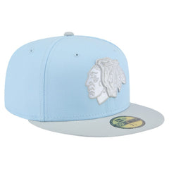 Chicago Blackhawks New Era Color Pack Two-Tone 59FIFTY Fitted Hat Light Blue/Gray