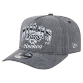 Los Angeles Kings New Era Throwback Washed A-Frame Pre-Curved 9FIFTY Snapback Hat Charcoal