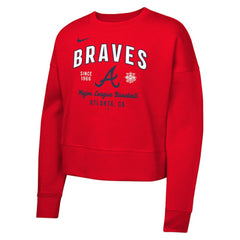 Atlanta Braves Girls Youth Fleece Sweatshirt Red | Nike