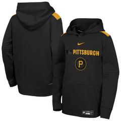 Pittsburgh Pirates Youth City Connect Authentic Collection Performance Pullover Hoodie Black | Nike