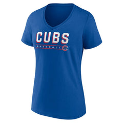 Chicago Cubs Women's Primary Play V-Neck T-Shirt Royal