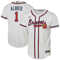 Ozzie Albies Atlanta Braves Youth Home Replica Player Jersey - White
