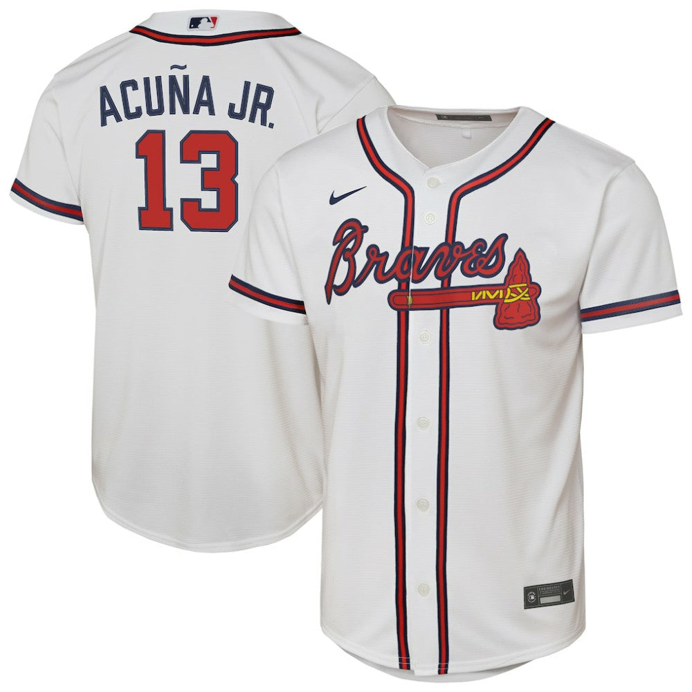 Ronald Acuna Jr. Atlanta Braves Youth Home Replica Player Jersey - White