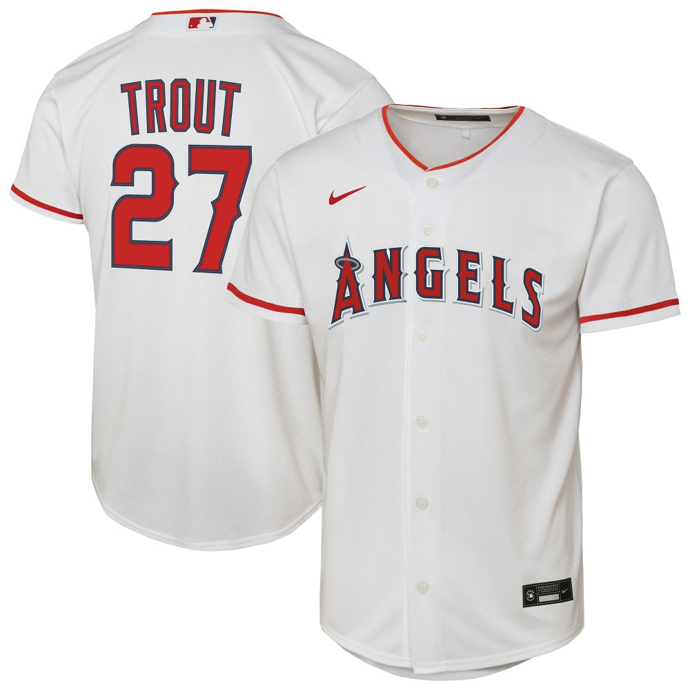 Mike Trout Los Angeles Angels Youth Home Replica Player Jersey - White
