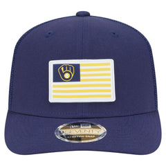 Milwaukee Brewers Flag 9SEVENTY Stretch-Snap Hat Navy | New Era