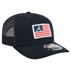 Atlanta Braves Flag 9SEVENTY Stretch-Snap Hat Navy | New Era
