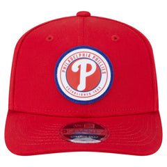 Philadelphia Phillies Circle Patch 9SEVENTY Stretch-Snap Hat Red | New Era