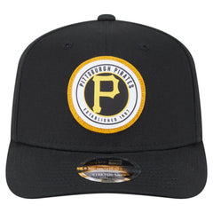 Pittsburgh Pirates Circle Patch 9SEVENTY Stretch-Snap Hat Black | New Era