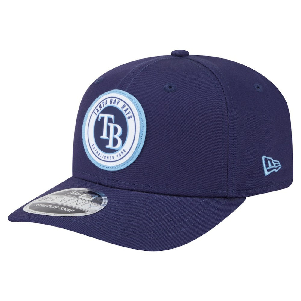 Tampa Bay Rays Circle Patch 9SEVENTY Stretch-Snap Hat Navy | New Era