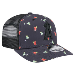 Los Angeles Angels Adventure Drinks Pattern 9SEVENTY Stretch-Snap Hat Black | New Era