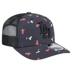 Los Angeles Dodgers Adventure Drinks Pattern 9SEVENTY Stretch-Snap Hat Black | New Era