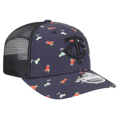Minnesota Twins Adventure Drinks Pattern 9SEVENTY Stretch-Snap Hat Black | New Era