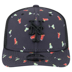 New York Mets Adventure Drinks Pattern 9SEVENTY Stretch-Snap Hat Black | New Era