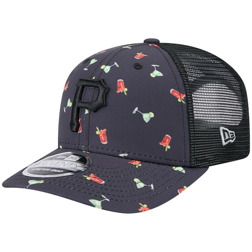 Pittsburgh Pirates Adventure Drinks Pattern 9SEVENTY Stretch-Snap Hat Navy | New Era