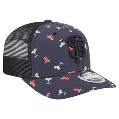 San Francisco Giants Adventure Drinks Pattern 9SEVENTY Stretch-Snap Hat Black | New Era