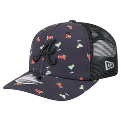 Atlanta Braves Adventure Drinks Pattern 9SEVENTY Stretch-Snap Hat Black | New Era