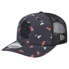 St. Louis Cardinals Adventure Drinks Pattern 9SEVENTY Stretch-Snap Hat Black | New Era